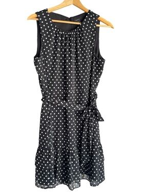 Halogen Sleeveless Polka Dot Dress